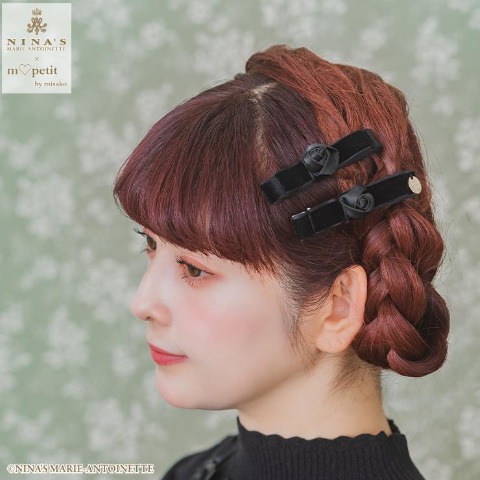 ヘアクリップ2点セット（ベロア）